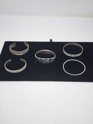 COLLECTION OF STERLING SILVER BRACELETS