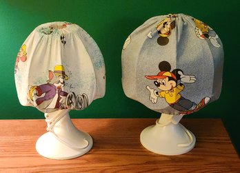 PAIR OF VINTAGE TOM AND JERRY AND MICKEY MOUSE TABLE LAMPS