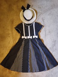 GIRL'S DRESS AND HAT BY SYLVIA WHITE FOR BLOOMINGDALES