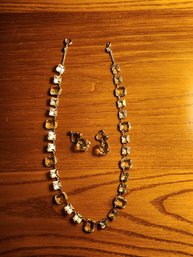 VINTAGE STERLING NECKLACE AND EARRINGS SET
