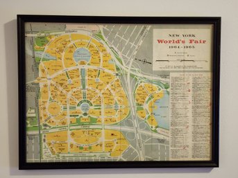 FRAMED VINTAGE 1964-1965 'NEW YORK WORLD'S FAIR' MAP