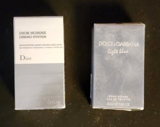 DOLCE AND GABBANA EAU DE TOILETTE AND DIOR DERMO SYSTEM