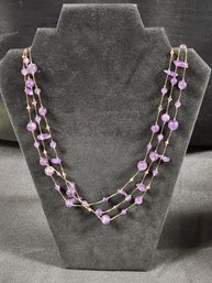 AMETHYST MULTISTRAND NUGGET NECKLACE