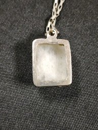 VTG STERLING NECKLACE WITH NATURAL STONE PENDANT