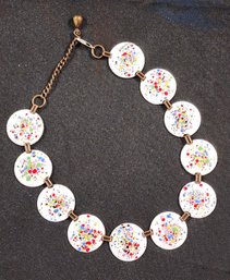 HAND PAINTED ENAMEL ON METAL NECKLACE