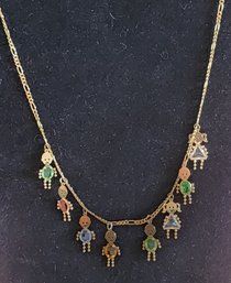 14KT GOLD 20' CHAIN WITH 6 BOY AND 2 GIRL CHARMS