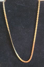 SOLID 14KT GOLD SERPENTINE 17 INCH CHAIN NECKLACE