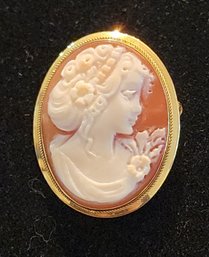 VINTAGE 18KT GOLD CAMEO PIN-PENDANT