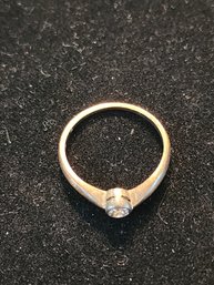 VINTAGE COPPER TONE RING WITH CENTER STONE
