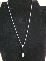16' SILVER TONE NECKLACE WITH 1.5' DROP PENDANT