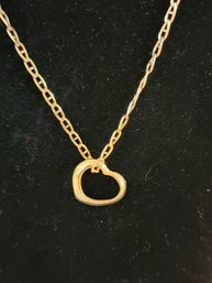 24' 14KT GOLD LINK CHAIN WITH GOLD HEART PENDANT