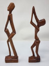 PR OF VINTAGE HAND CRAFTED AFRICAN ART FIGURINES