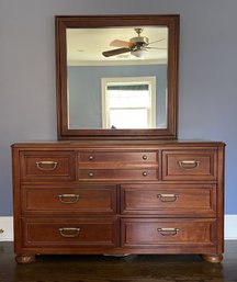 STANLEY YOUNG AMERICA HARBOR TOWN DRESSER AND SQUARE SHADOW BOX MIRROR