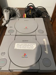 Two PS1 Systems With Controllers