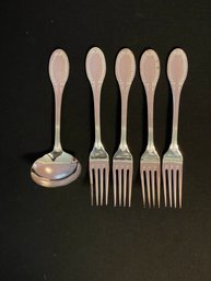 5 PC WALLACE 'IMPERO' SILVERPLATED FLATWARE