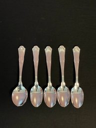5 PC WALLACE SILVERPLATE SPOONS