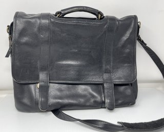 Vintage Genuine Leather Briefcase Queros Black Leather Briefcase