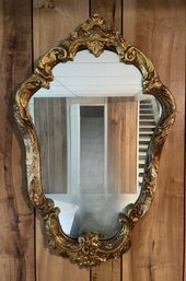 Vintage Wood Carved Gold Guild Mirror
