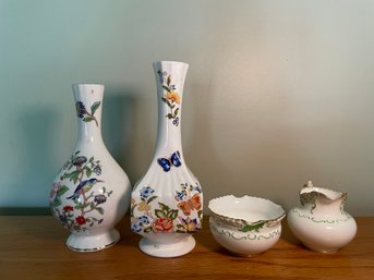 Variety Of Aynsley Vases And Serving Sets