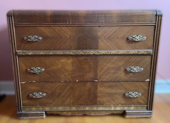 ANTIQUE 3 DRAWER DRESSER WITH WATERFALL EDGE