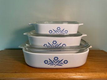 Set Of 3 Corning Cookware Set