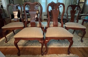 SET OF 6 AMERICAN DREW SOLID CHERRY QUEEN ANNE DINING CHAIRS