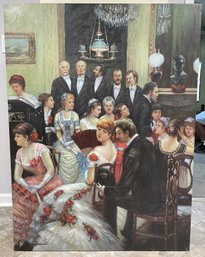 OIL ON CANVAS REPRODUCTION OF 'THE SOIREE'