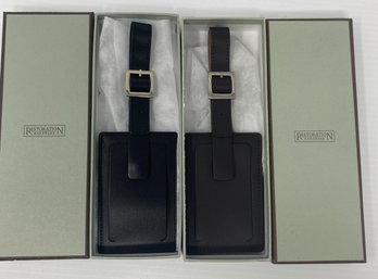 PR OF RESTORATION HARDWARE LEATHER LUGGAGE TAGS