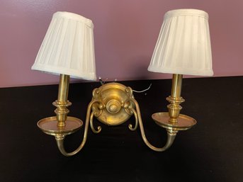 BRASS TWO LIGHT WALL SCONCE