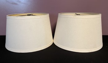 PR OF MATCHING CREAM COLORED LAMP SHADES