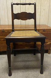 WOODEN CANE SEAT DINING CHAIR
