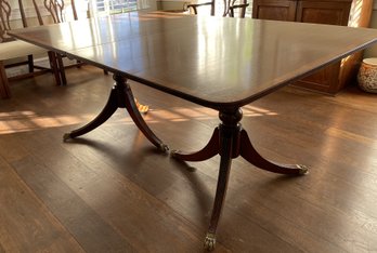 VINTAGE MAHOGANY DOUBLE PEDESTAL DINING TABLE
