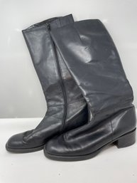 BLACK LEATHER BOOTS BY BANDOLINO