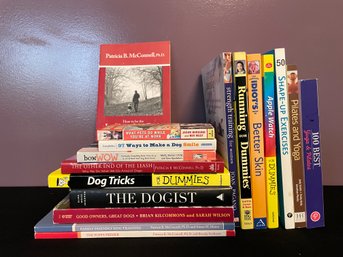 COLLECTION OF DOG BOOKS AND PERSONAL HEALTH AND FITNESS
