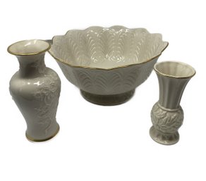 COLLECTION OF LENOX BOWL AND VASES