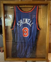 Framed Signed Knicks Jersey Of Latrell Sprewell