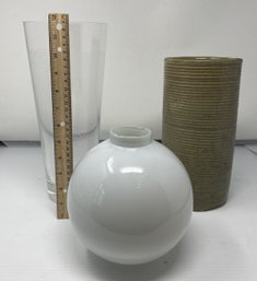 COLLECTION OF VINTAGE GLASS AND POTTERY VASES