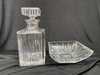 Crystal Decanter And Bowl