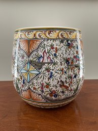 HAND PAINTED CERAMIC VASE FROM COIMBRA PORTUGAL