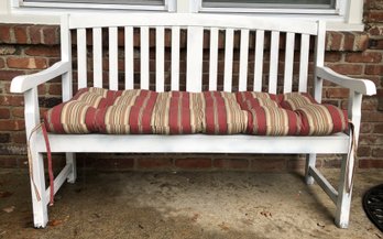 White Painted Porch Bench