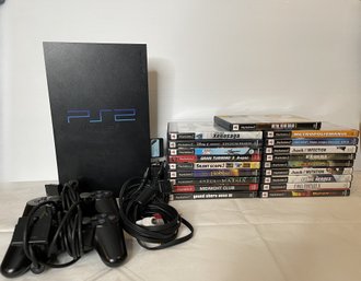Original Playstation 2 Console With Controllers & 19 Games