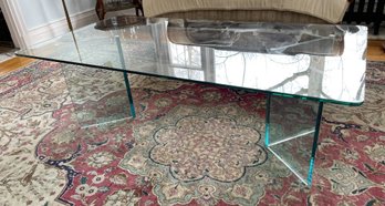 VINTAGE ALL GLASS COFFEE TABLE