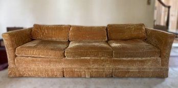 MCM SOFA UPHOLSTERED BY HERITAGE IN GOLDEN RUST FABRIC