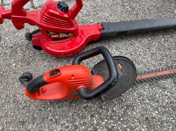 TORO BLOWER VAC AND BLACK AND DECKER TRIMMER