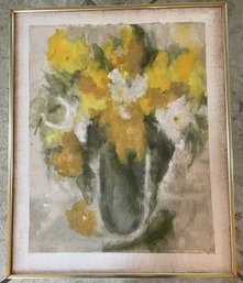 SIGNED WATER COLOR ON RICE PAPER ON CANVAS BY FISCHLER '69