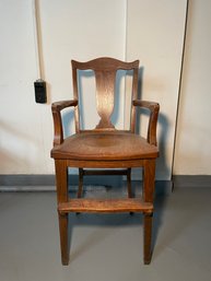 ANTIQUE BANKERS ARM HIGH CHAIR