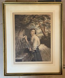 FRAMED PRINT 'THE LOVE LETTER'  BY GEORGE BAXTER