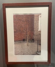FRAMED PHOTOGRAPHIC PRINT OF TREE IN COURTYARD