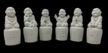 6 PC COLLECTION OF BUDDHIST MONKS
