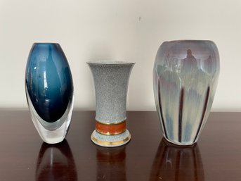 COLLECTION OF VINTAGE HAND MADE VASES